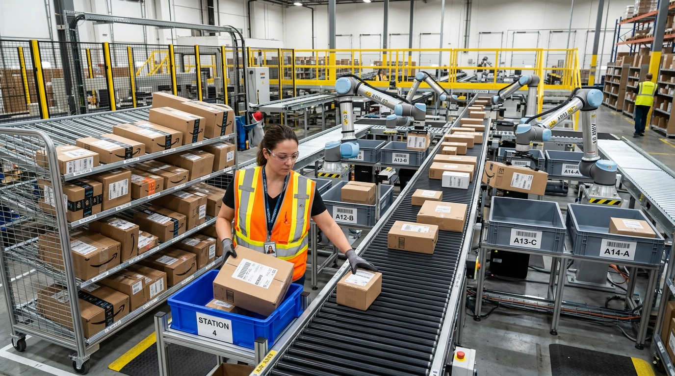 AI vision detection on logistics sorting workflow